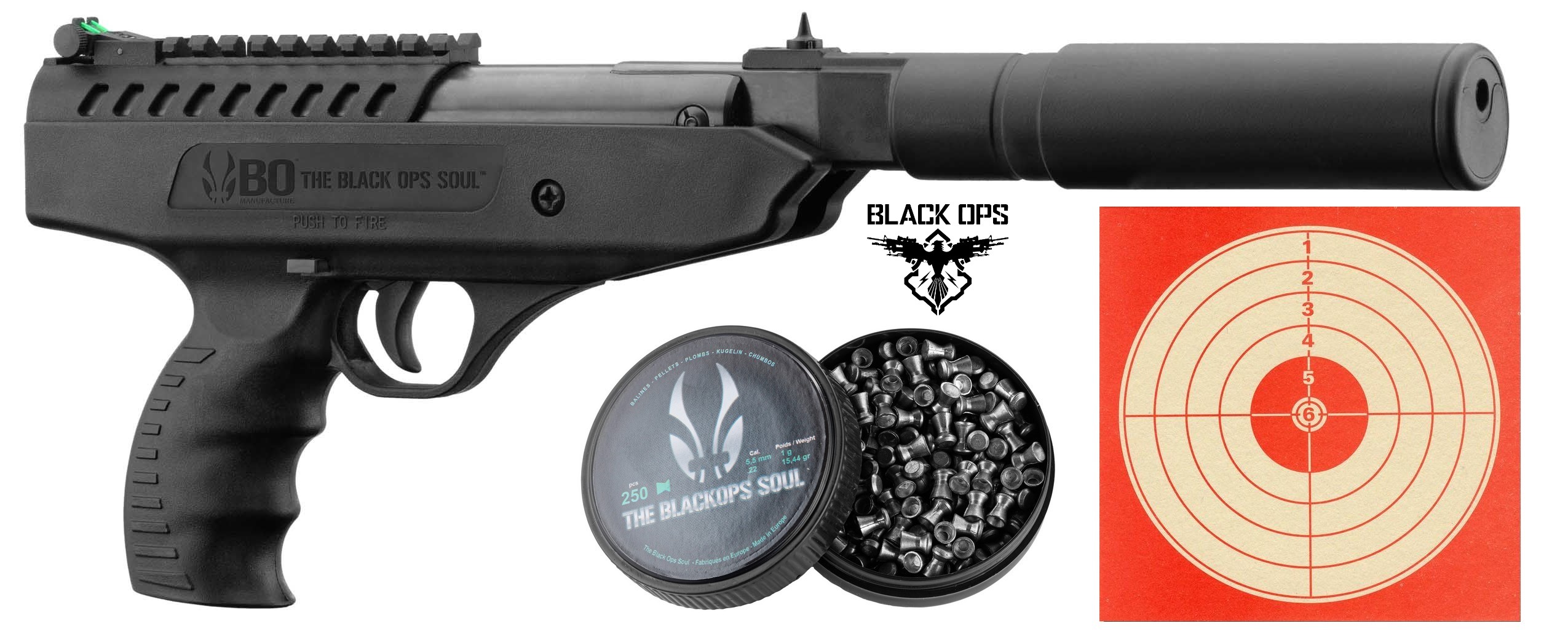 Pack Carabine à plombs BO black Ops 20 joules