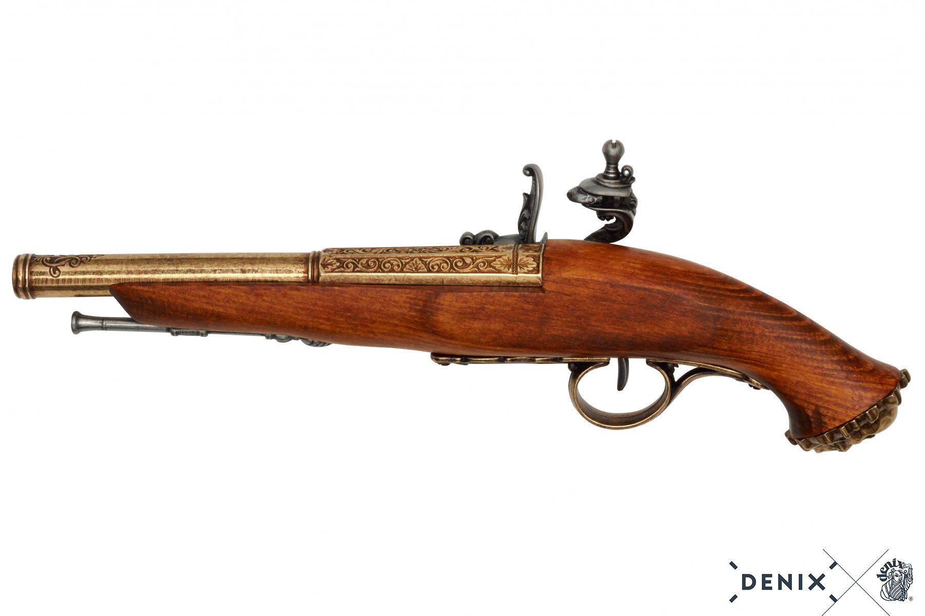 Réplique DENIX Pistolet Pirate à canon XVIIIe S Doré - Armurerie