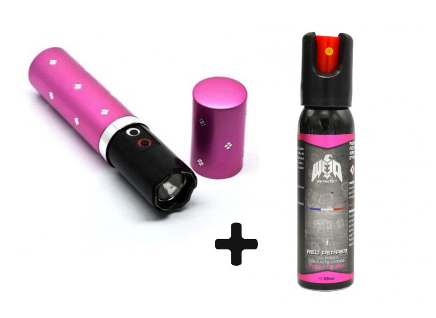 Taser électrique Lipstick 2,8 millions volts avec lampe puissante