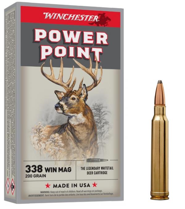 WINCHESTER cal.338 Win Mag Power Point 200 grains 12.9 grammes /20