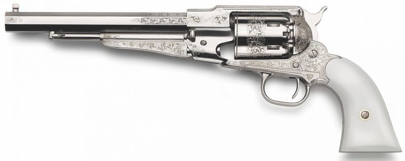 Revolver à Poudre Noire Pietta REMINGTON 1858 Texas Nickelé Luxe 