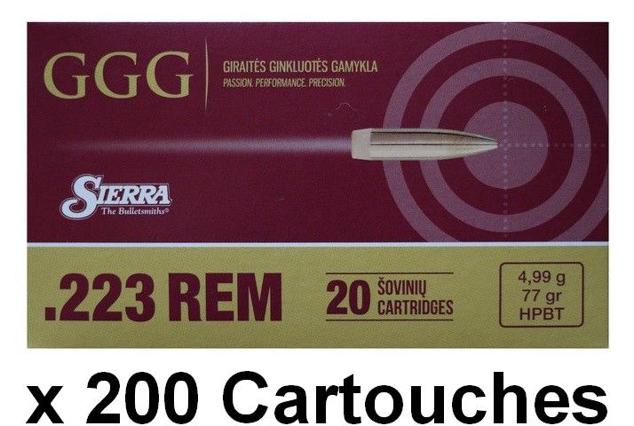 GGG cal.223 Rem SIERRA HPBT Matchking 77gr /200