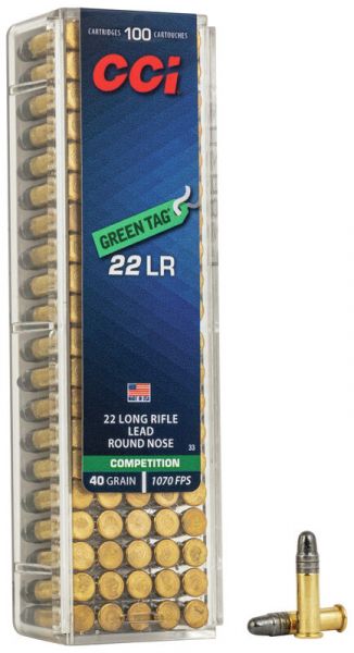 CCI 22lr COMPETITION Green TAG /100