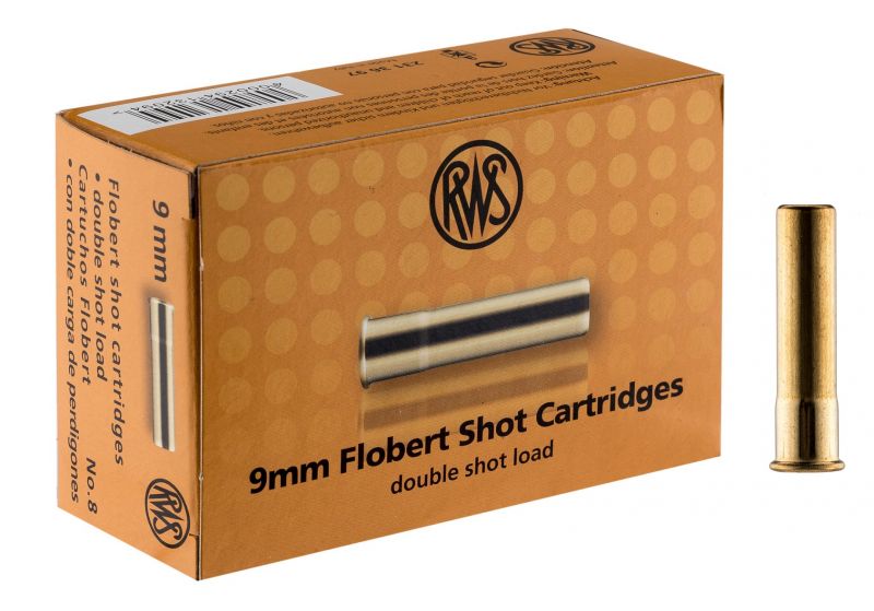 Cartouches double charge RWS 9mm Flobert /50 (plombs N°8)