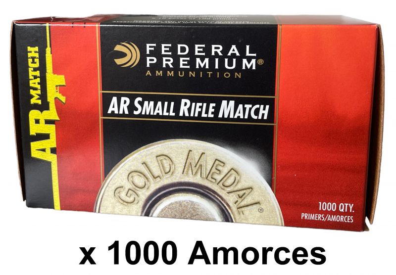 Amorces FEDERAL Gold Medal AR Small Rifle Match GM205MAR /1000