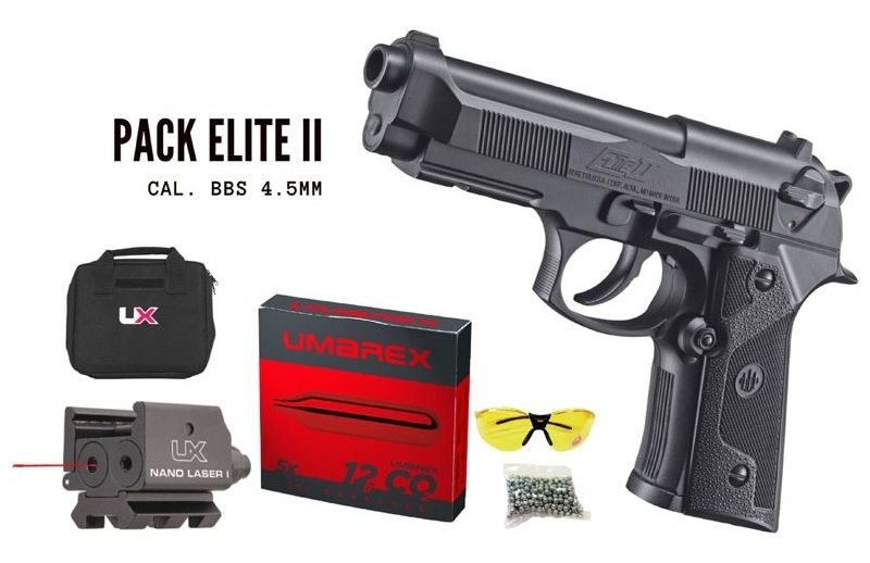 Pack Pistolet BERETTA Elite II UMAREX cal.4,5mm BB'S