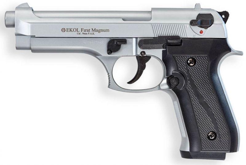 Pistolet d'alarme EKOL Firat Magnum Chromé Cal.9mm PA