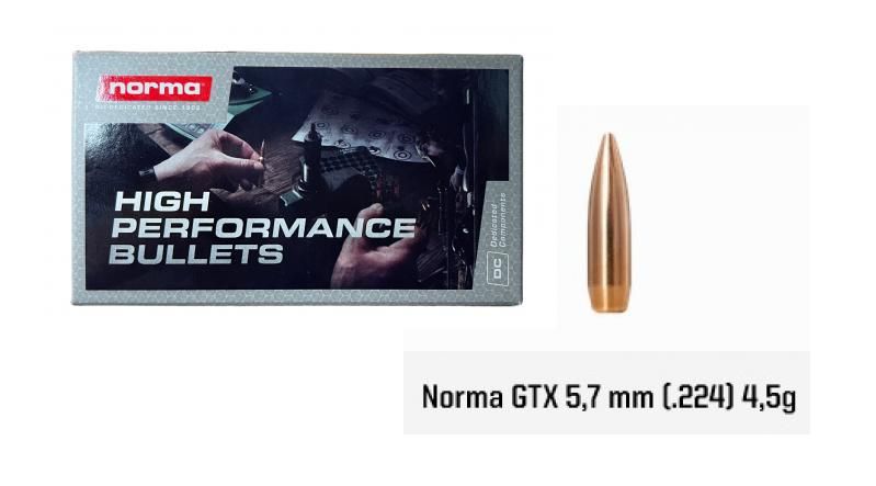 Ogives NORMA cal.222-223 Rem (5,6mm) GTX 69 gr /100