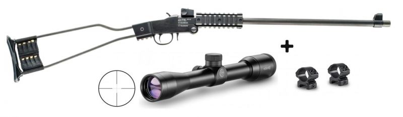 Carabine 22LR pliante CHIAPPA Little Badger monocoup ''Pack lunette Hawke Vantage 4x32 ''