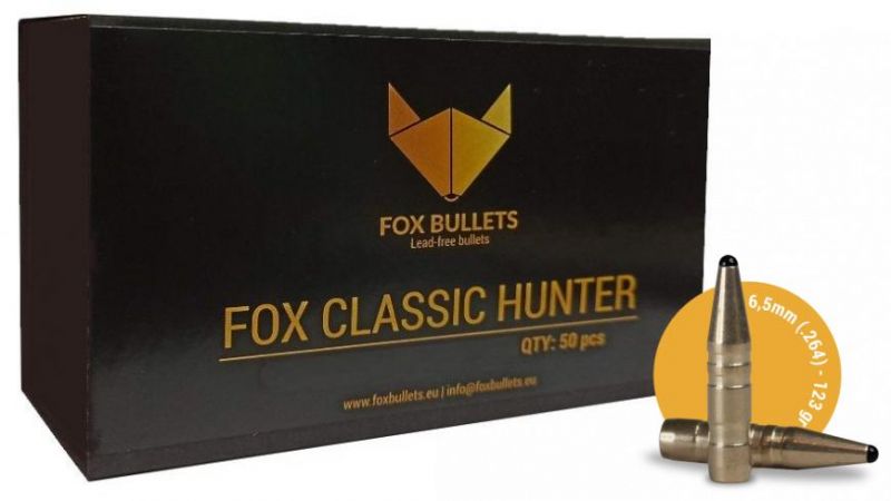 Ogives Sans Plomb Monolithiques FOX Classic Hunter cal.264 (6.5mm) 123gr /50