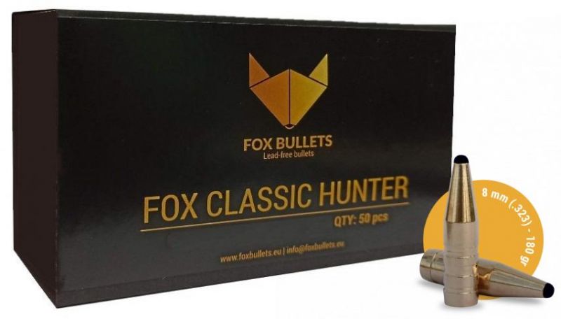 Ogives Sans Plomb Monolithiques FOX Classic Hunter cal.8x57 (8mm) 180gr /50