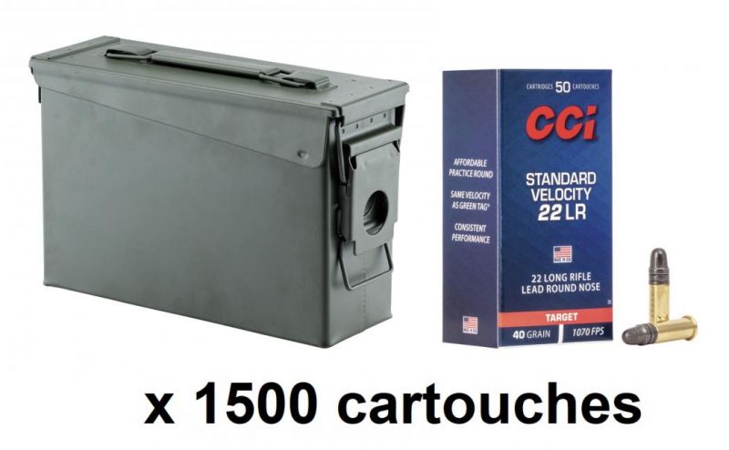 CCI 22lr Standard /Caisse OLIVE 1500 cartouches