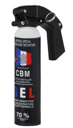 Bombe lacrymogène CBM gel poivre 75ml - Armurerie Centrale