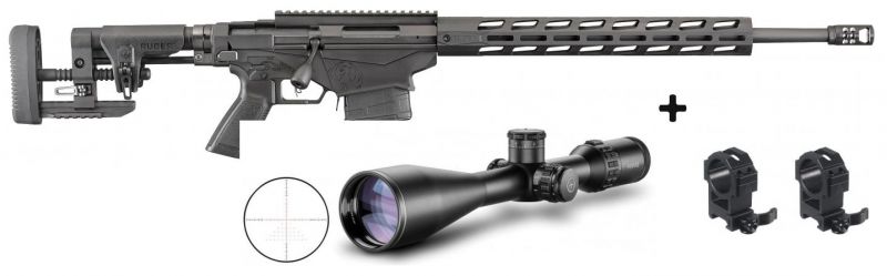 RUGER Precision Rifle Tactical cal.308 win ''Pack SniperHAWKE SIDEWINDER 30 SF 8-32x56 HALF MIL