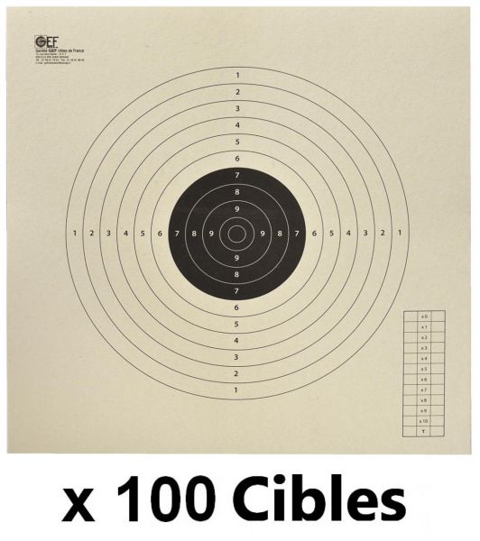 100 cibles GEF 34x34 cm pour le TAR