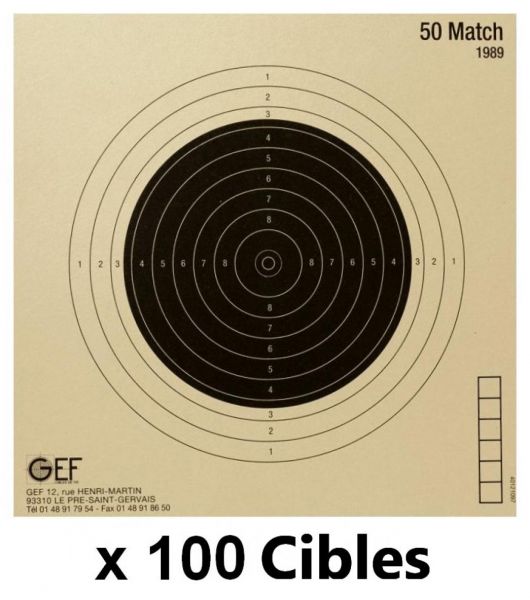 100 cibles GEF 34x34 cm pour le TAR