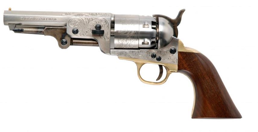 Revolver à Poudre Noire Pietta 1851 Navy Yank Gravé 