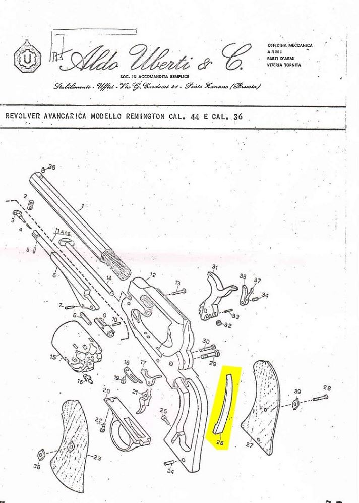 Ressort de chien UBERTI Remington 1858