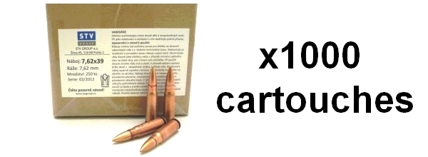 Munitions de surplus STV FMJ cal.7,62x39 (1000 cartouches)