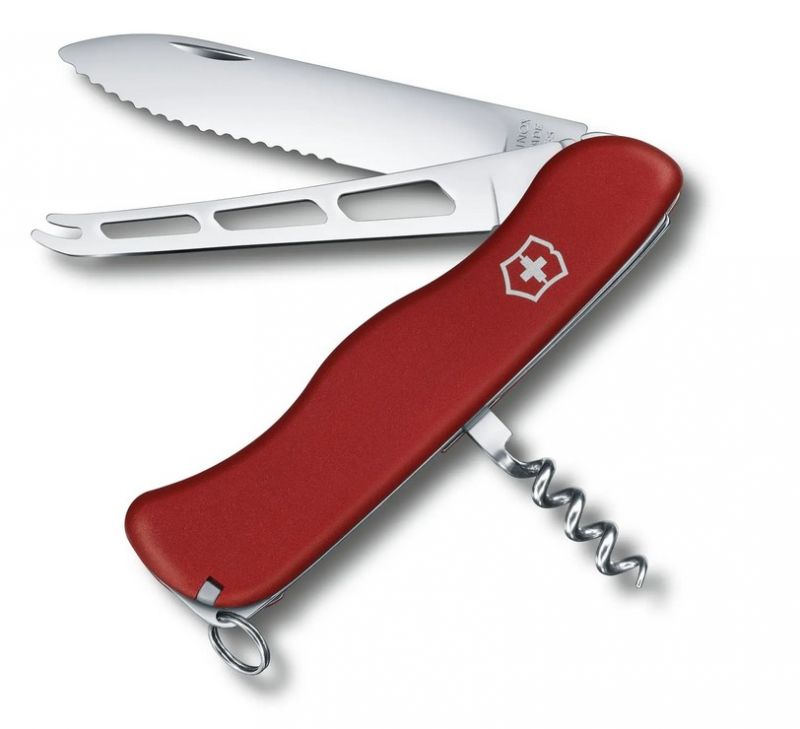 VICTORINOX COUTEAU A FROMAGE ROUGE - Couteau de poche des gourmets 6 fonctions