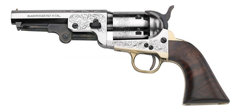 Revolver à Poudre Noire Pietta 1851 Navy Yank Gravé 