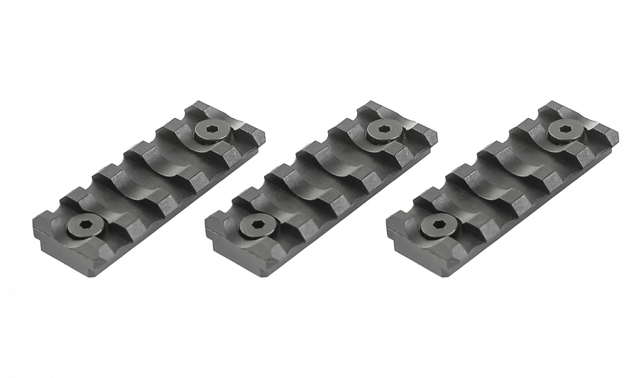 Rail picatinny Vega Fore Compagny Keymod 5 slots Noir (blister de 3)