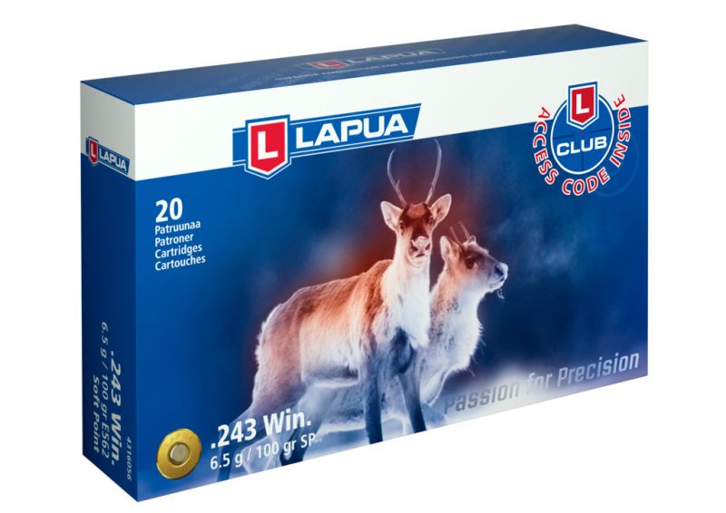 LAPUA cal.243 Win SOFT POINT 100gr - 6.5 grammes /20
