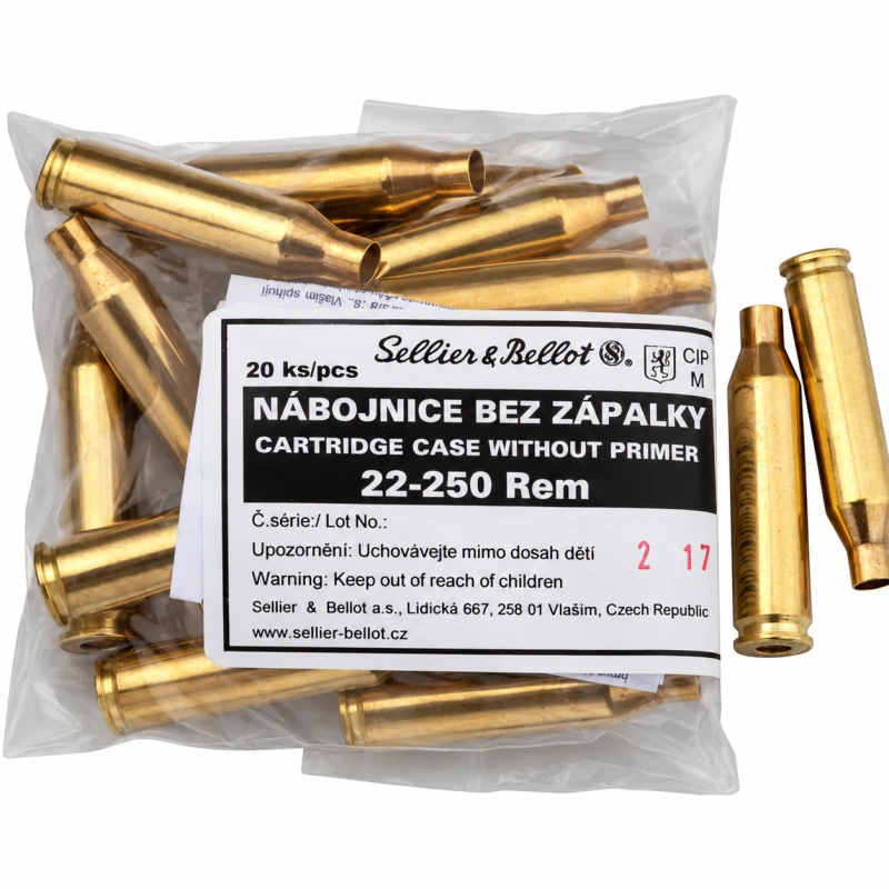 Douilles SELLIER & BELLOT cal.22-250 Rem /20
