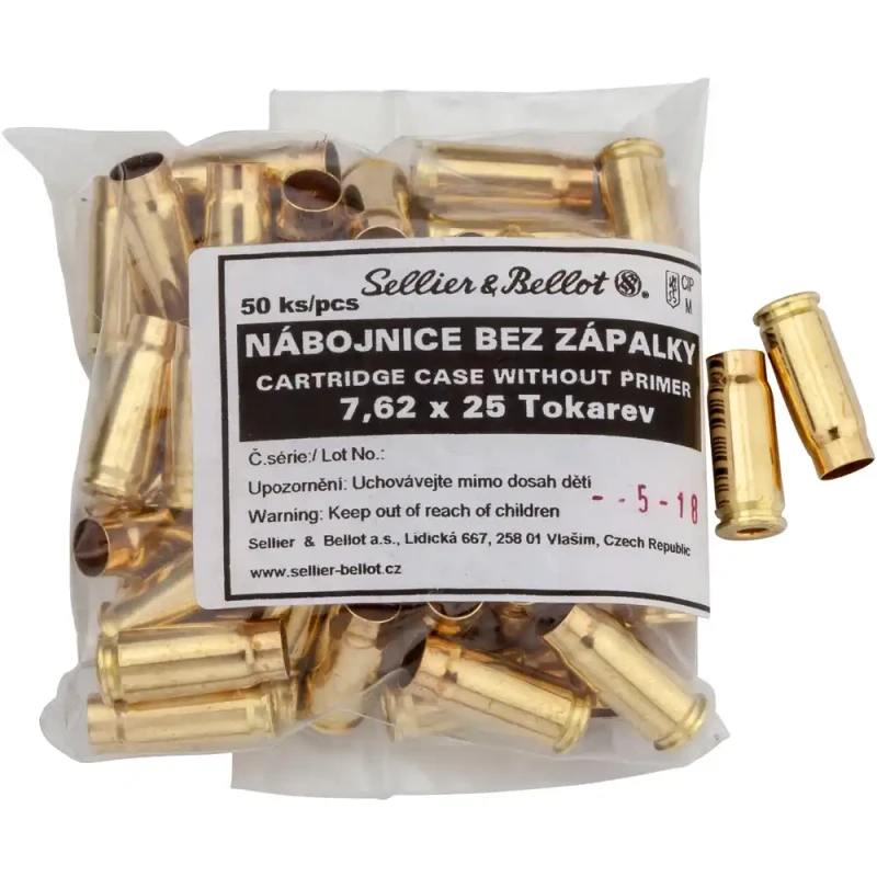 Douilles SELLIER & BELLOT cal.7,62x25 Tokarev /50