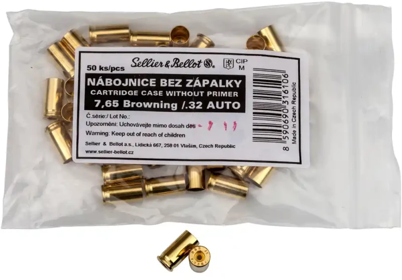 Douilles SELLIER & BELLOT cal.32 ACP / 7,65 Browning /50