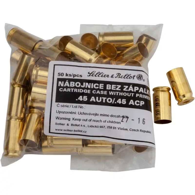 Douilles SELLIER & BELLOT cal.45 Auto /50