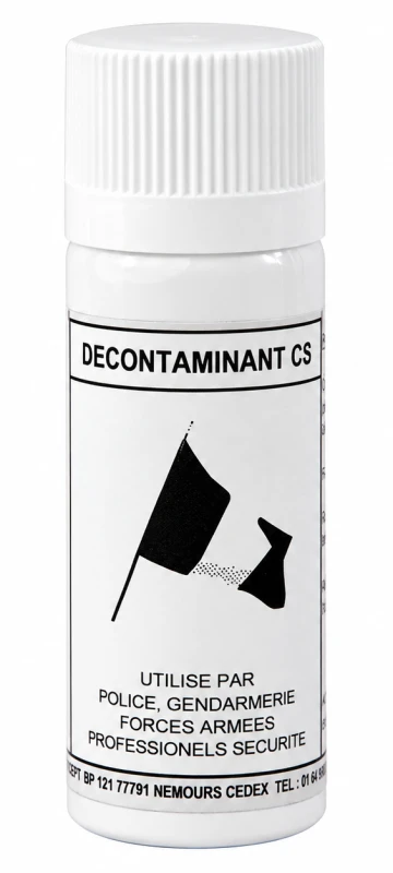 Spray décontaminant bombe lacrymogène Gaz et Gel CS - 50ml