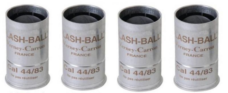 Cartouches à projectiles VERNEY CARRON Flash Ball cal.44/83 (Boite de 4)