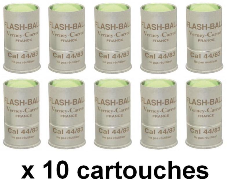 Cartouches à projectiles VERNEY CARRON Flash Ball "Generation III" cal.44/83 (Boite de 10)