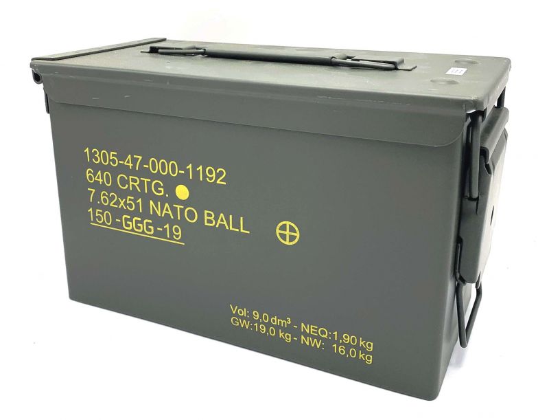 Caisse militaire métallique GGG 7,62x51 NATO "Neuve"