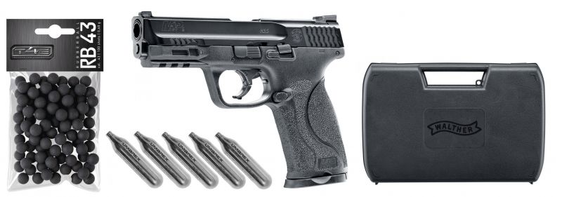 Pistolet SMITH & WESSON M&P9C M2.0 T4E Black cal.43 "Pack défense"