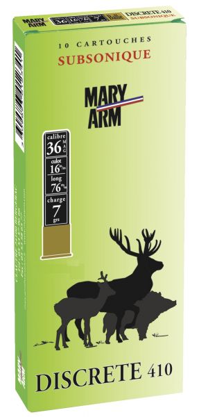 Cartouches subsonique MARY ARM Discrète 410 Magnum n°6 /10