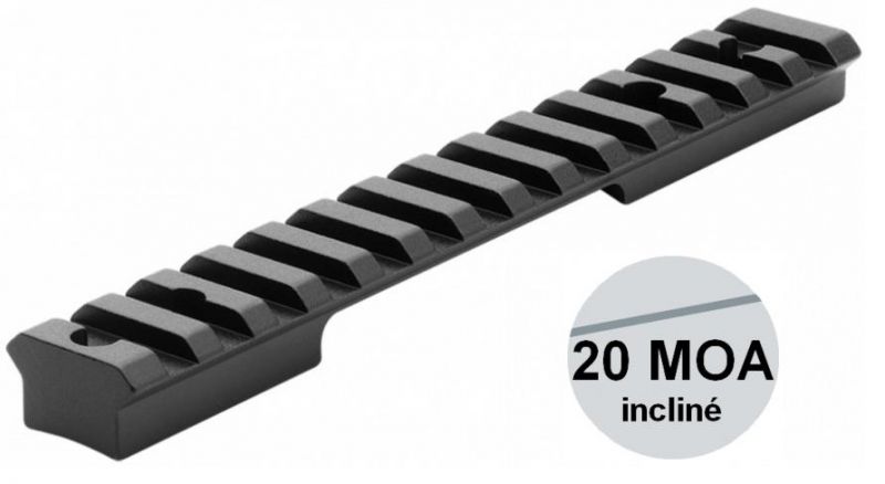 Embase longue - Rail picatinny LEUPOLD REMINGTON 700 Short Action (incliné à 20MOA)