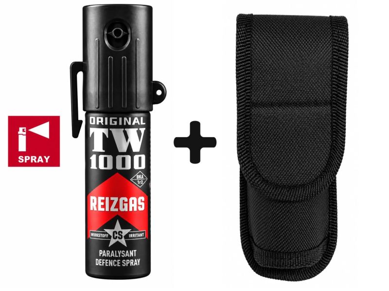 Bombe lacrymogène de poche Gaz CS Lady TW1000 - 15 ml avec étui cordura