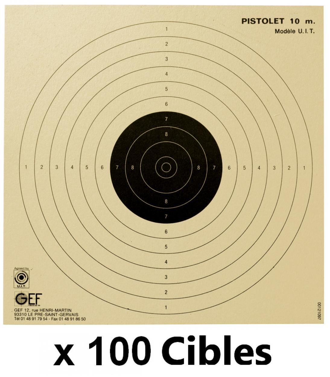 250 cibles Pistolet tir à 10m. Ecole de tir 3/12