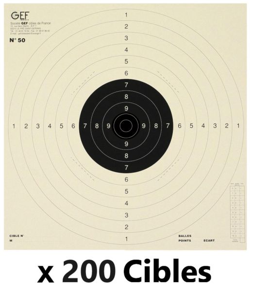 Cibles papier C50 GEF 53x53 cm (paquet de 200)