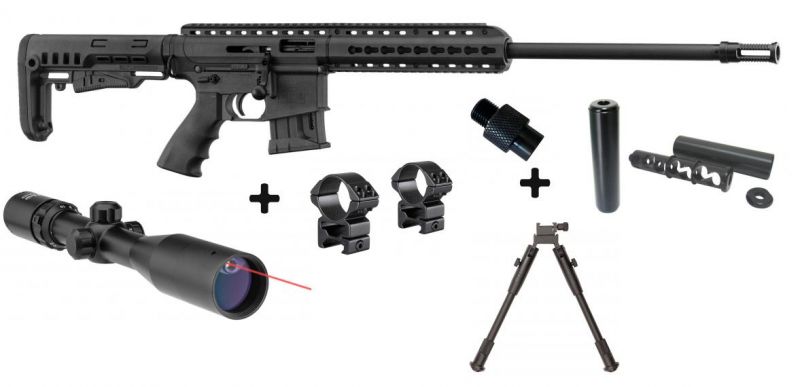 Carabine PALLAS BA-15 Tactical Black "Pack Sniper 2.5-10x42" cal.22lr-old