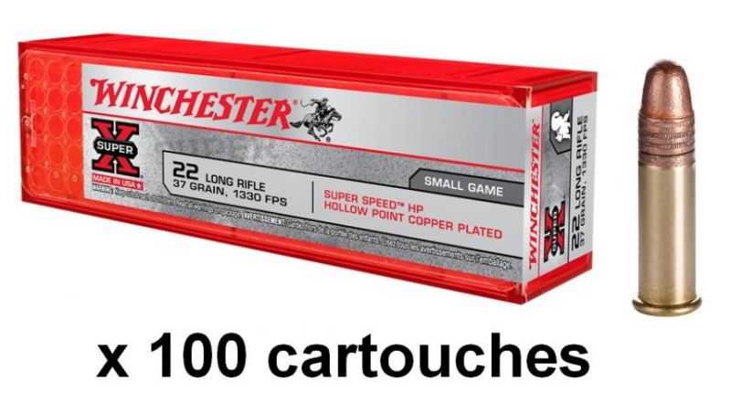 WINCHESTER Super-X cal.22 Lr Copper Plated LHP 37gr (Grande vitesse) /100