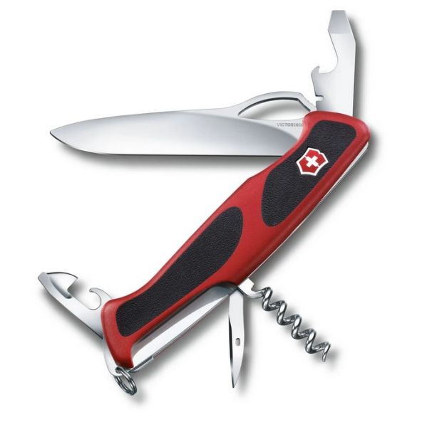 VICTORINOX RANGER GRIP 61 ROUGE/NOIR - Couteau poche bricoleurs 11 fonctions