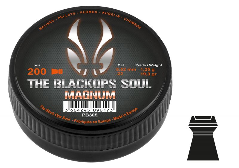 Plombs cal.5,5mm BLACK OPS SOUL Magnum (1.25gr) /200