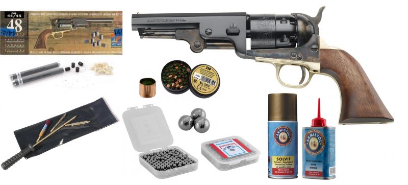 Kit Revolver à Poudre Noire Pietta 1851 Navy Yank SHERIFF "YAS44" cal.44