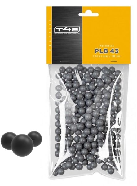Sachet de 100 Billes caoutchouc Practice PLB 43 T4E cal.43 (11mm) 1.15g