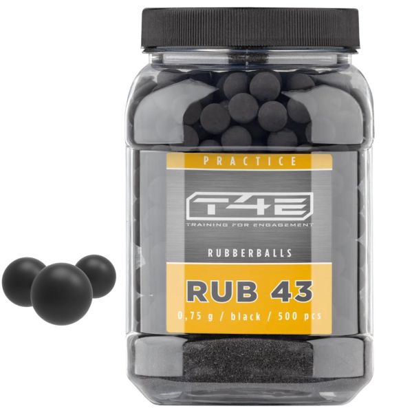 Boîte de 500 Billes caoutchouc RB Prac-Series 43 T4E cal.43 (11mm) 0.75g