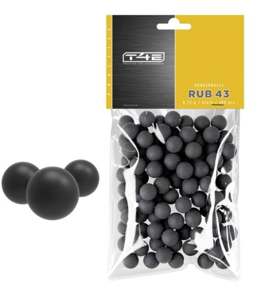 Sachet de 100 Billes caoutchouc RB Prac-Series 43 T4E cal.43 (11mm) 0.75g