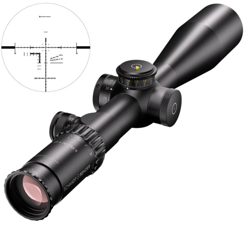Lunette SCHMIDT & BENDER 5-25x56 FFP PM II ret.MSR2 MTC CW/LT/ST/ZC/LT (1er plan focal)